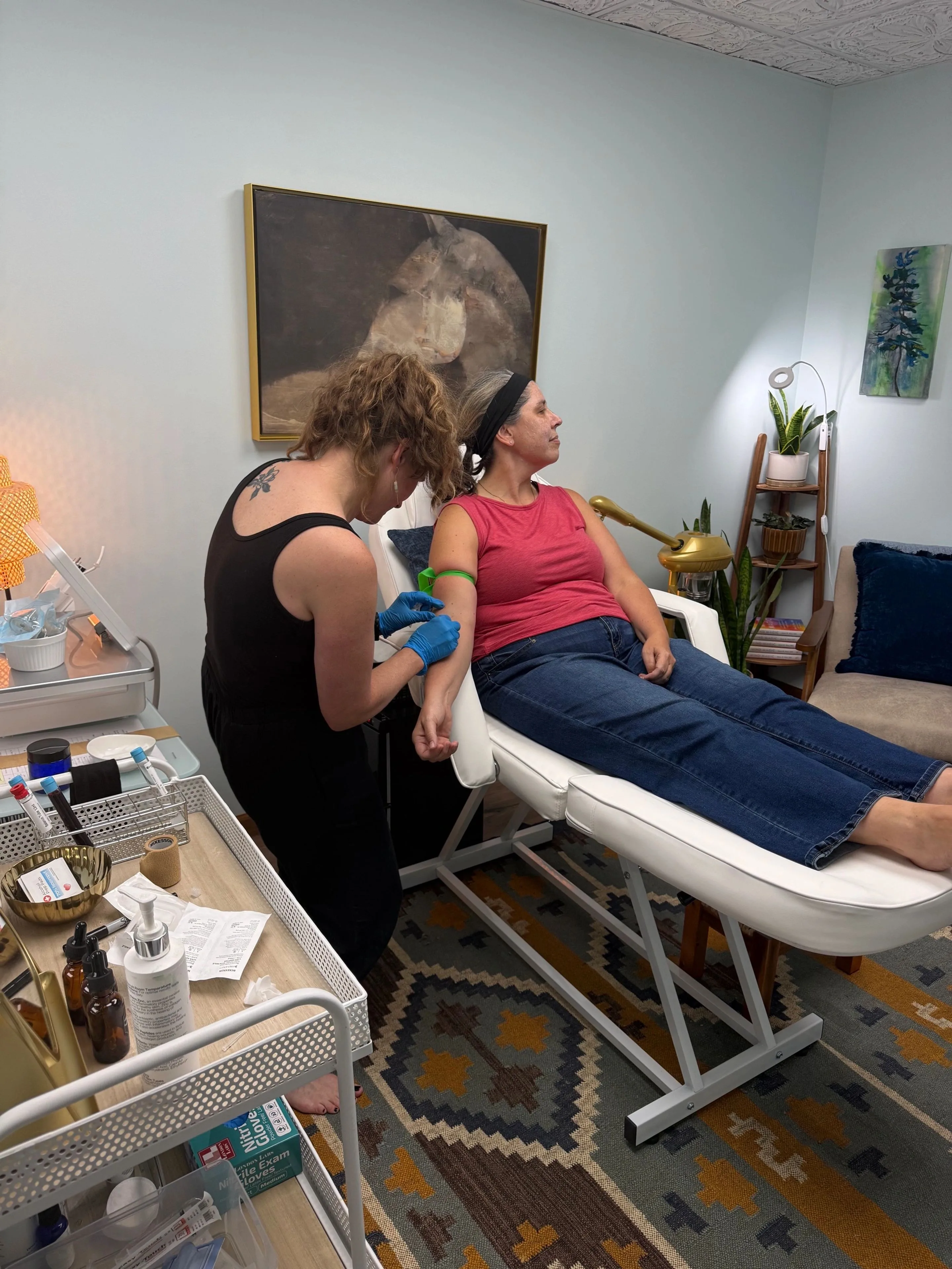 A blood draw at Twisted Tree Wellness.